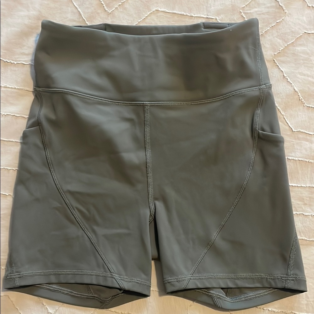 Lululemon Athletica Gray High-Waisted Bike Shorts